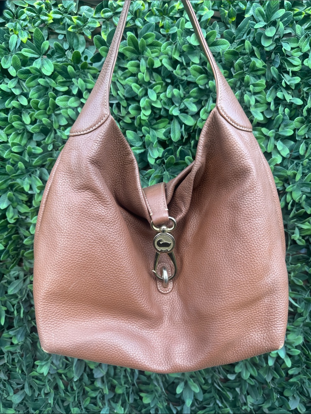 Dooney & Bourke Tan Pebbled Leather Shoulder Bag